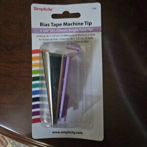 BRAND NEW SIMPLICITY 1 1/4" BIAS TAPE MACHINE TIPS SINGLE FOLD TIP